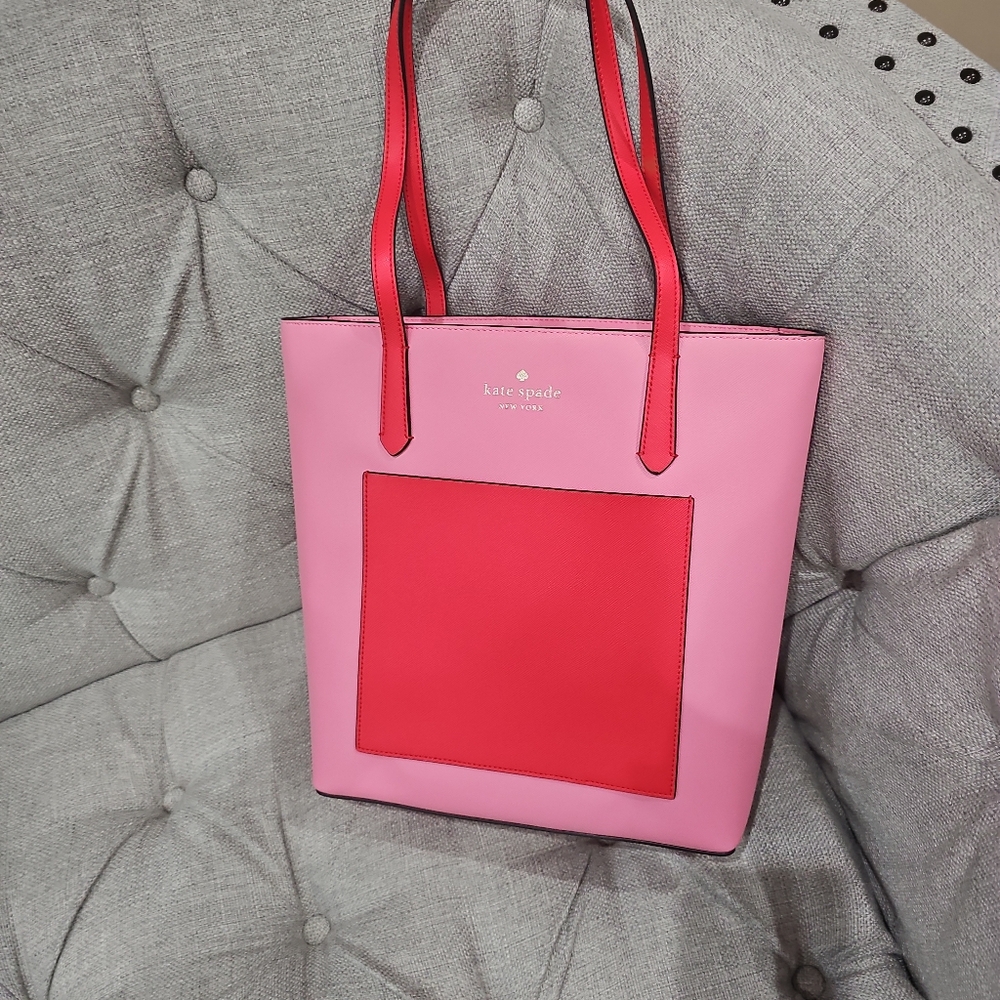 Kate Spade Pink and Red Tote Bag